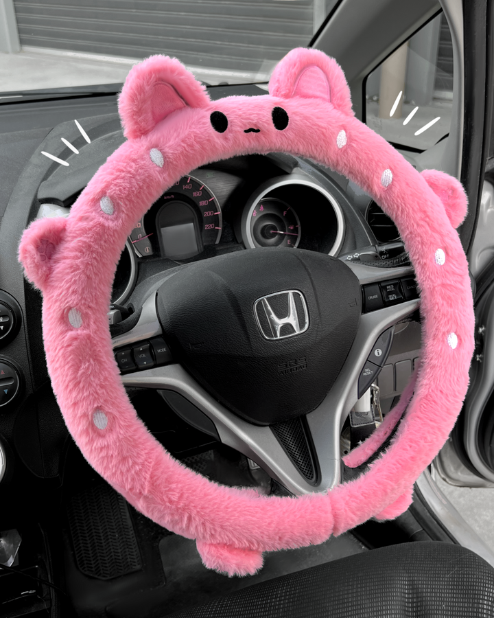STRAWBERRY BUNNY STEERING WHEEL COVER
