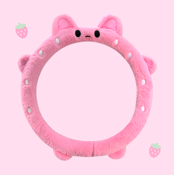 STRAWBERRY BUNNY STEERING WHEEL COVER